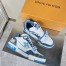 Louis Vuitton Men's LV Trainer Sneakers In Blue Denim with Mesh